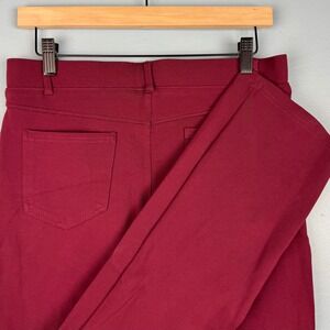 Betabrand DPYP Dress Yoga Pants Women Medium Long Maroon Bootcut Stretch Trouser